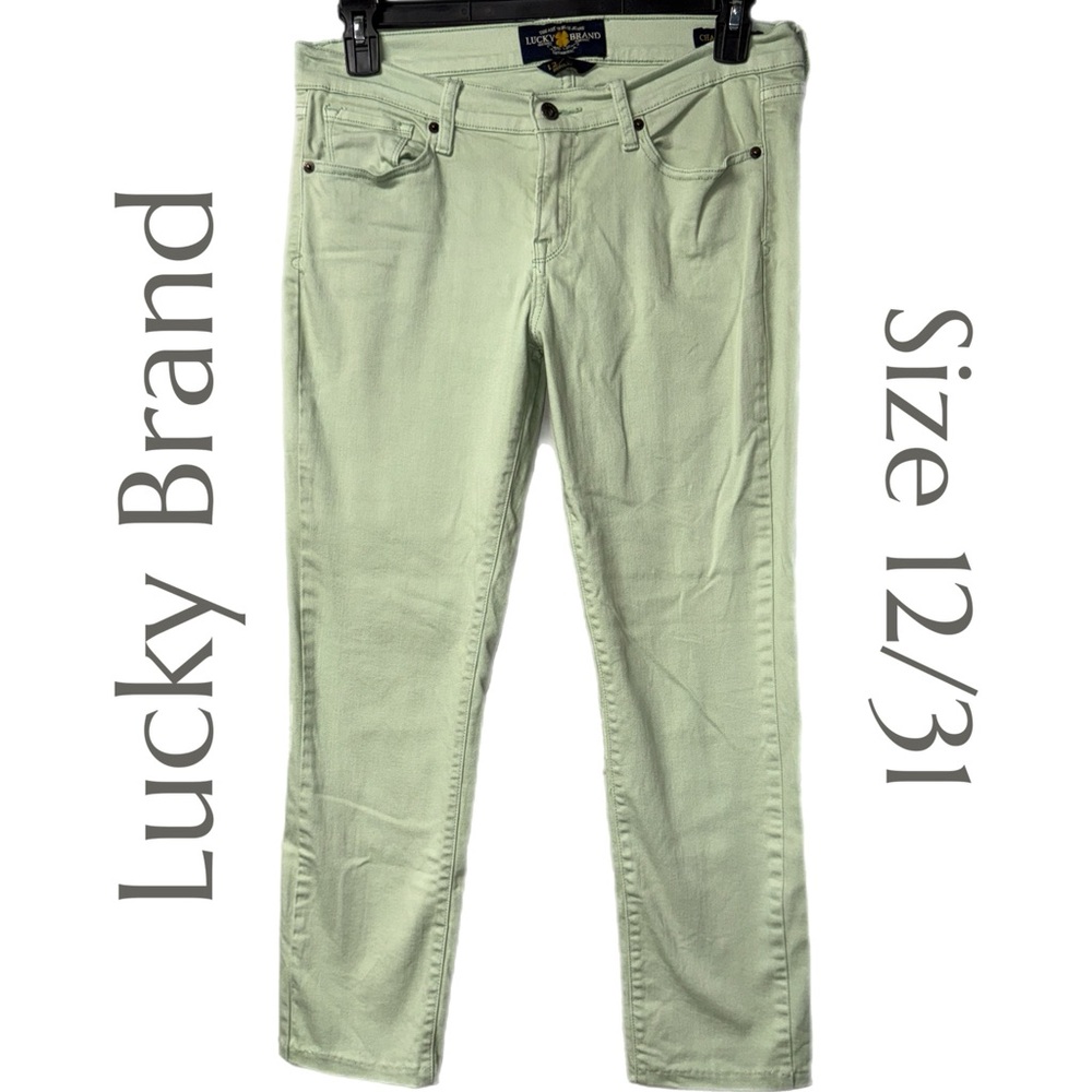 Lucky Brand - Charlie Skinny Jeans - Light Green Stretch Denim - Size 12/31